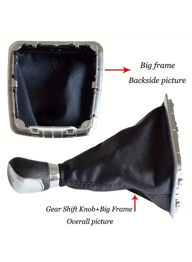 Ford Focus MK2 MK3 MK4 MK7 6 Speed Black Faux Leather Gearshift Knob Cover Easy Installation - Image 4